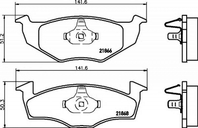 HELLA PAGID 8db355007891 -  Комплект тормозных колодок, дисковый тормоз
